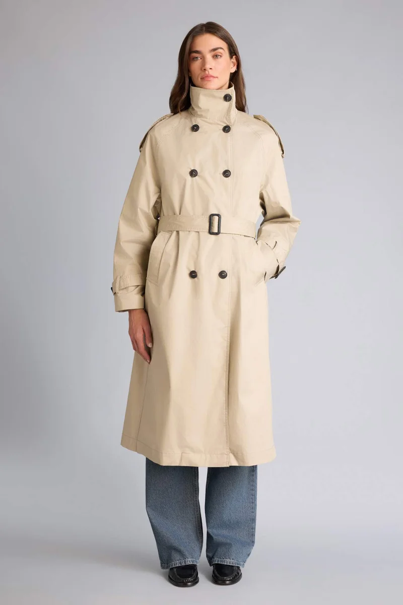 DeFacto Regular Fit Cotton Lined Twill Trenchcoat