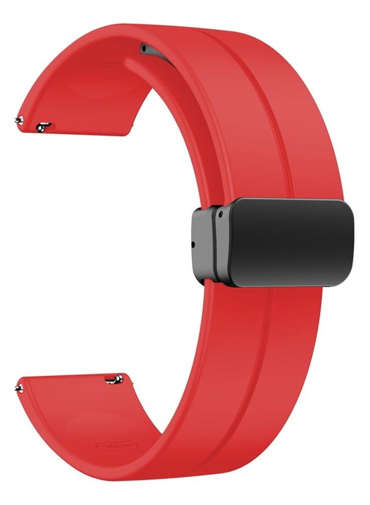 DUSALA Magnetic Watch Band 22mm - Quick Release - Skin-Friendly Soft Silicone Sport Watch Band for Men Women, Magnetic Folding Clasp Silicone Strap - Image 1