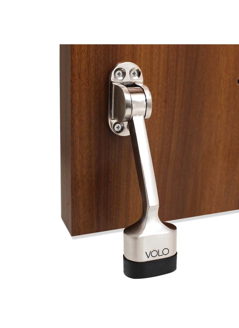 Volo Volo Silver Satin Door Stopper Vanilla 5 Inches Nickel Color Silver  - Image 1