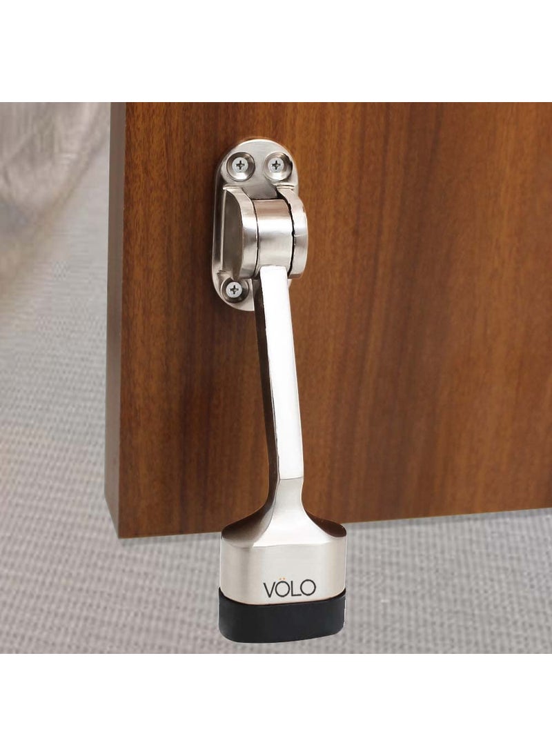 Volo Volo Silver Satin Door Stopper Vanilla 5 Inches Nickel Color Silver  - Image 3