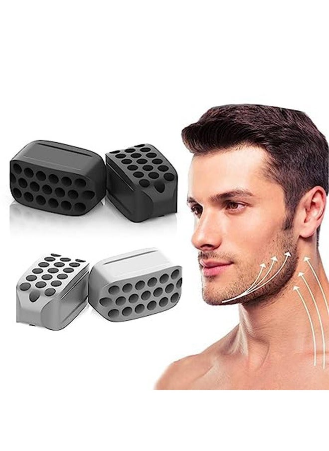 Peachjoy Jaw Exerciser, 2 Levels (4pcs) Silicone Jawline Exerciser Tablets Reusable Jawline Exerciser Chew, Portable Jaw Strengthener Jaw Shaper Chin Muscle Trainer 