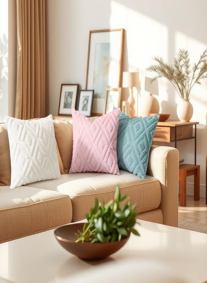 decorUhome Christmas Couch Throw Pillow Covers 18x18 Set of 2, Decorative Soft Plush Faux Wool Neutral Accent Pillow Covers for Bed Sofa Living Room, Cream White - Image 4