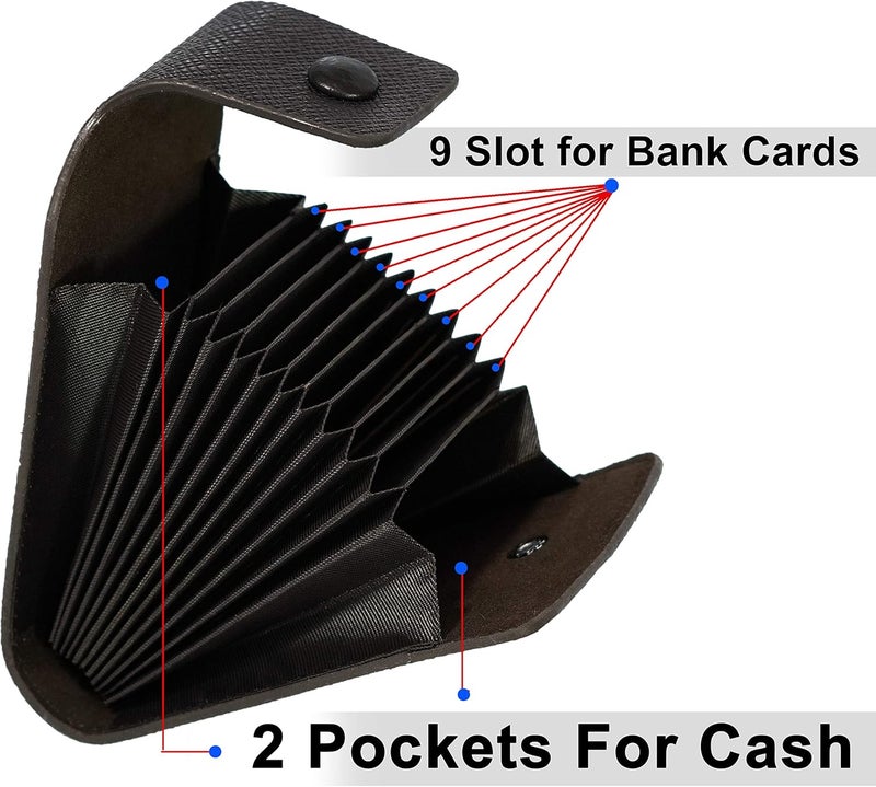 Storite 9 Slot Vertical PU Leather Pocket Sized Credit Debit ATM Card Holder Wallet & 2 Money Pocket for Men & Women (Chocolate Dark Brown - 10.5 X 7 X 3 Cm) - Image 3