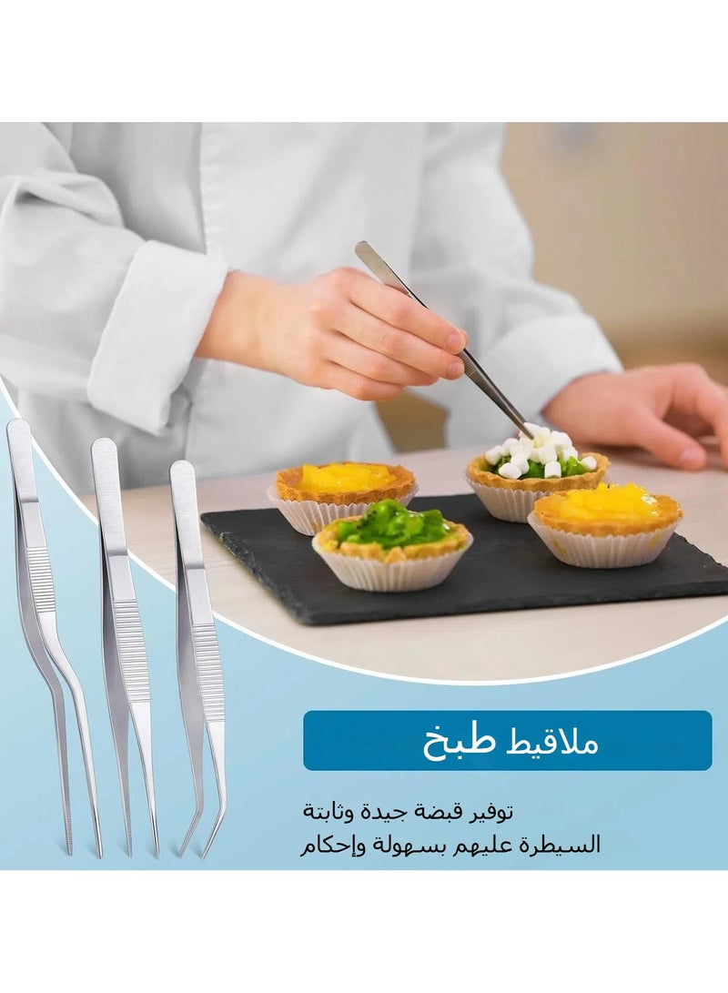 general 12 Piece Plating Tool Piping Spoon Set Cooking Drawing Decorative Spoon Stainless Steel Tweezers Sauce Painting Spoon - Image 2