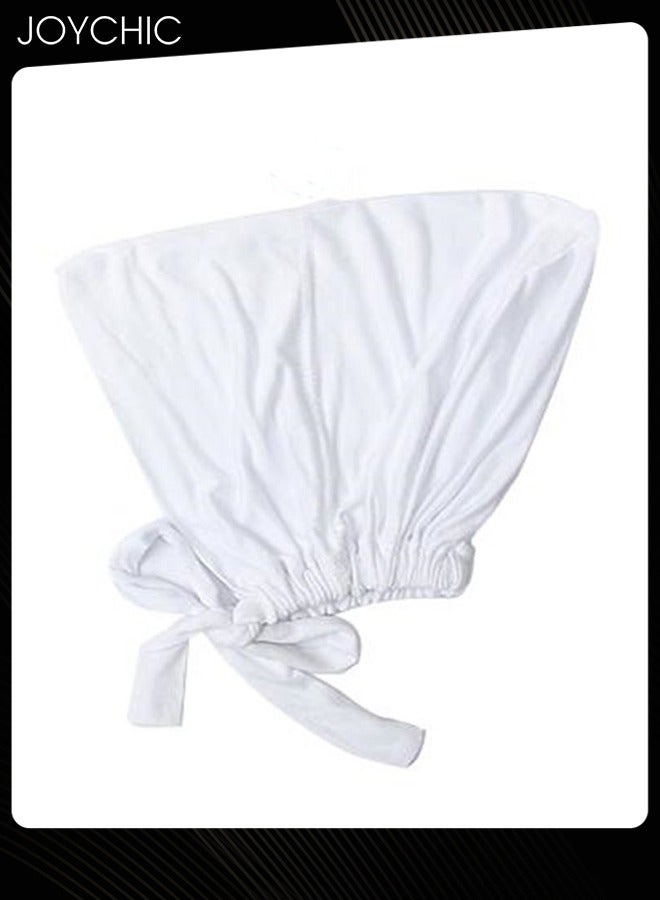 Joychic قطعتان من الحجاب النسائي ذو اللون الواحد بحزام مطاطي لطيف على البشرة مع رباط خلفي قابل للتعديل باللونين الأسود والأبيض - Image 3