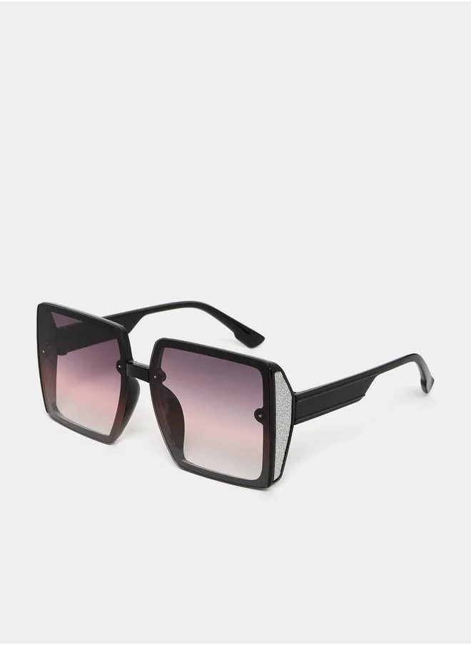 Styli Embellished Square Sunglasses