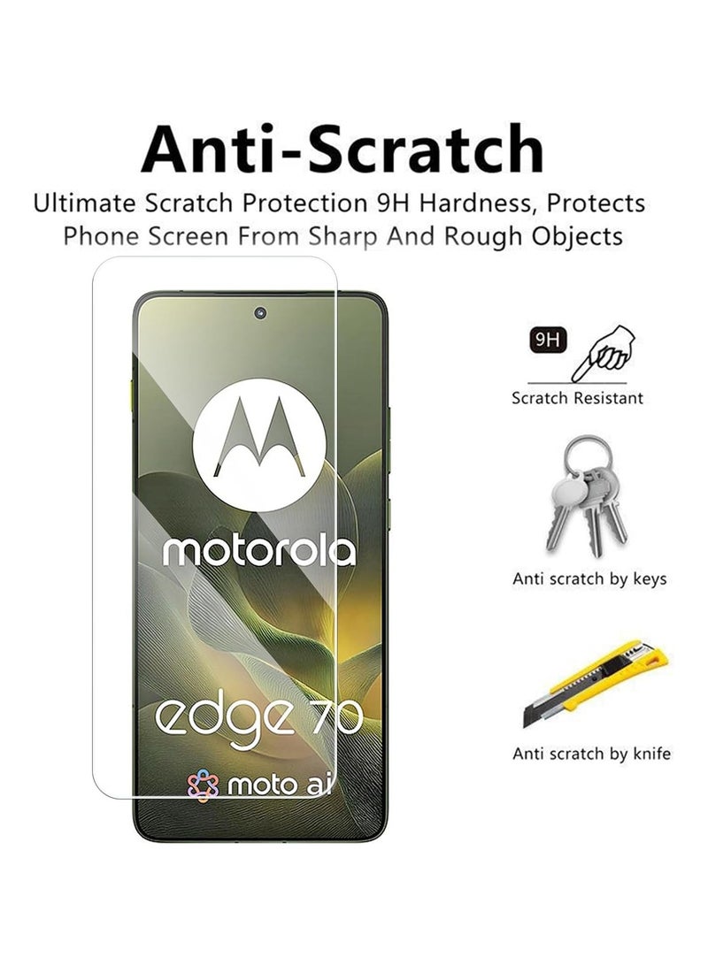عام [طقم 2+2 قطعة] واقي شاشة وعدسة كاميرا متوافق مع هاتف Motorola Edge 70 2025. زجاج مقوى بصلابة 9H، مقاوم للخدوش وبصمات الأصابع. - Image 4