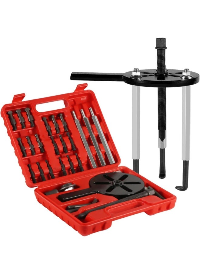 Generic 21-in-1 Bearing Puller Set, Bearing Puller Tool Bearing Removal Tool with 6 Sizes of Collets 3 Jaw Puller for Inner Bearing Kit Multifunctional Transmission Bearing Disassembly  - Image 1