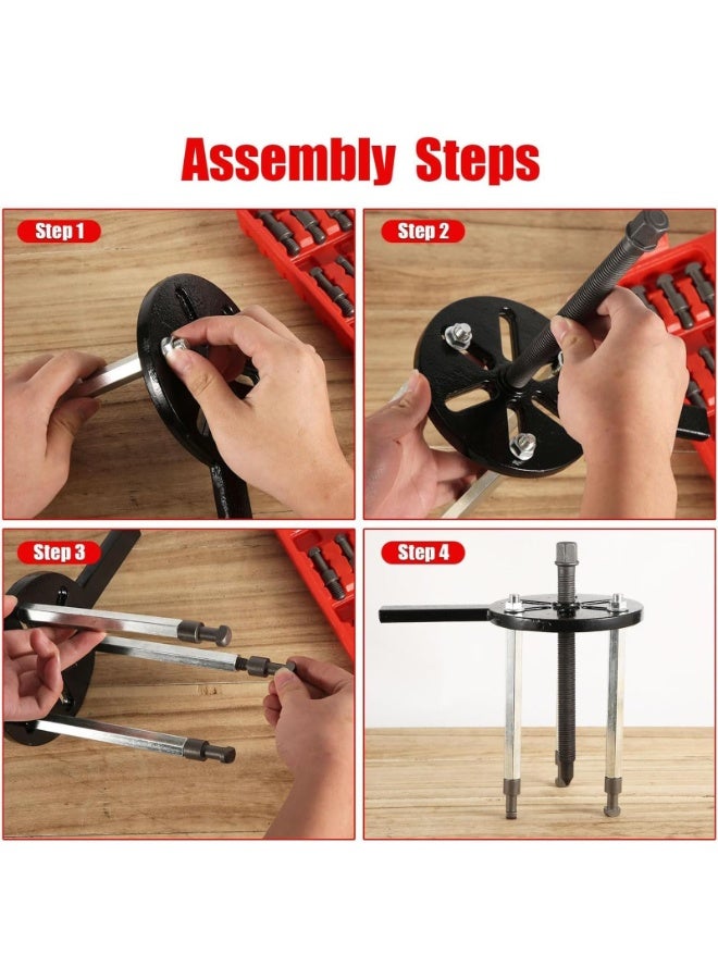 Generic 21-in-1 Bearing Puller Set, Bearing Puller Tool Bearing Removal Tool with 6 Sizes of Collets 3 Jaw Puller for Inner Bearing Kit Multifunctional Transmission Bearing Disassembly  - Image 3