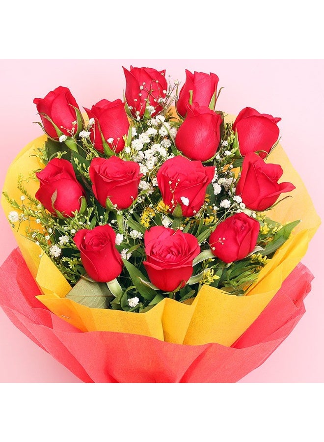 Carmel Flowers Red Roses In Double Wrapping -Delivery In Dubai - Image 2