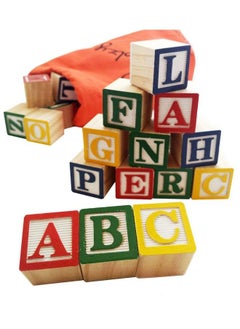 Skoolzy Abc Wooden Blocks For Toddlers 30 Wood Alphabet Blocks Montessori Stacking Letter Preschool Learning Toys Develop Language Skills Boys And Girls Ages 2+ Includes Ebook & Storage Bag  - Image 2