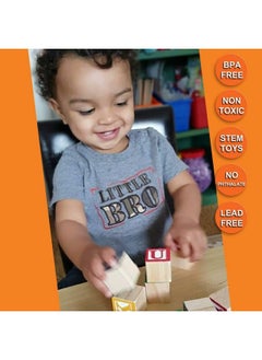 Skoolzy Abc Wooden Blocks For Toddlers 30 Wood Alphabet Blocks Montessori Stacking Letter Preschool Learning Toys Develop Language Skills Boys And Girls Ages 2+ Includes Ebook & Storage Bag  - Image 3