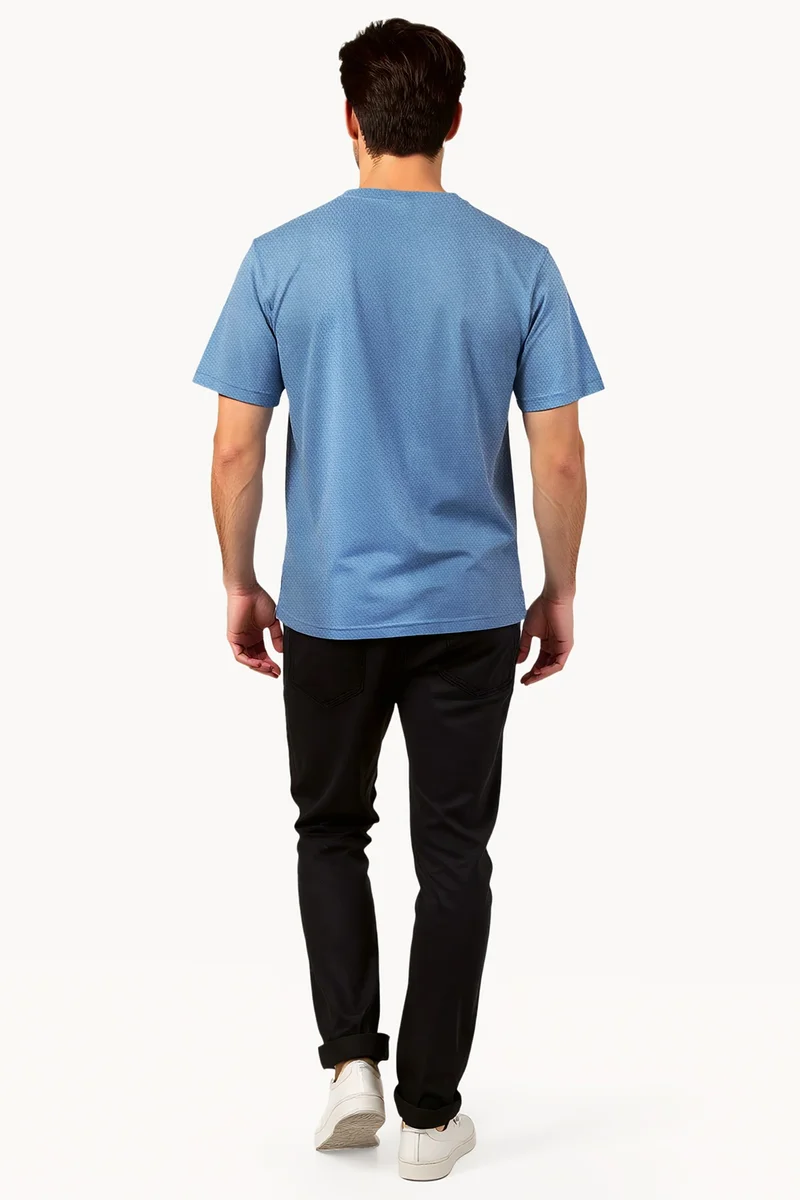 فرنش كونكشن Popcorn Textured Crew Neck T-Shirt