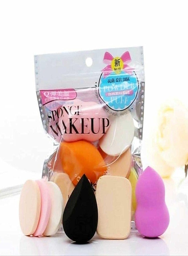 GOLD MAX 6 pieces Set Women's Round Soft Makeup Beauty Eye Face Foundation Blender Facial Smooth Powder Puff Cosmetics Blush Applicators Sponges Use for Dry and Wet - Image 1
