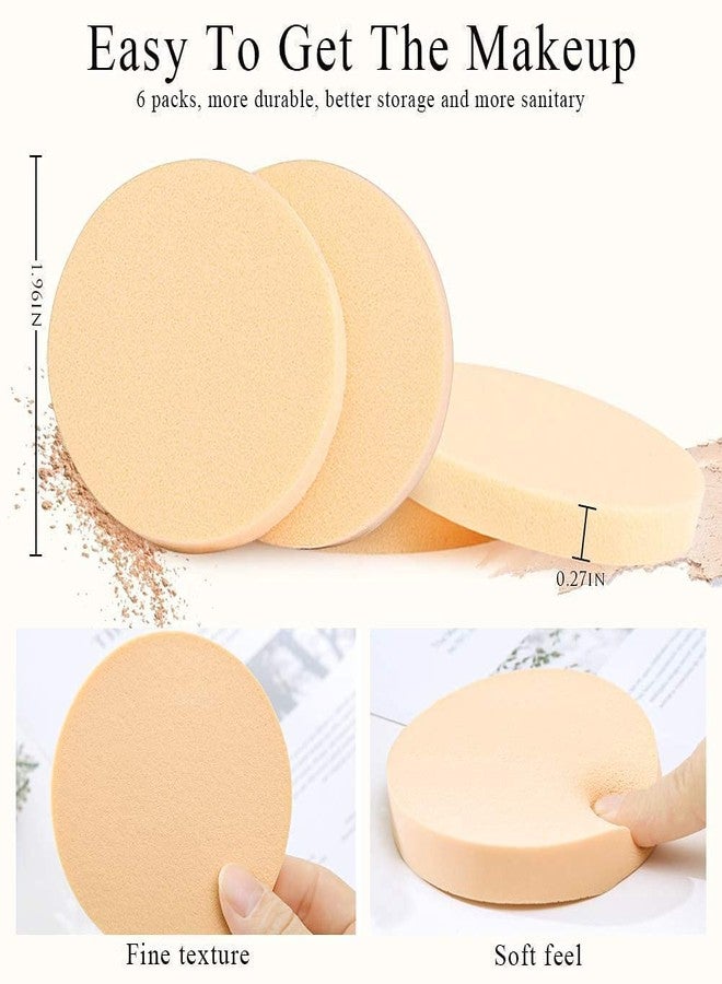 GOLD MAX 6 pieces Set Women's Round Soft Makeup Beauty Eye Face Foundation Blender Facial Smooth Powder Puff Cosmetics Blush Applicators Sponges Use for Dry and Wet - Image 5