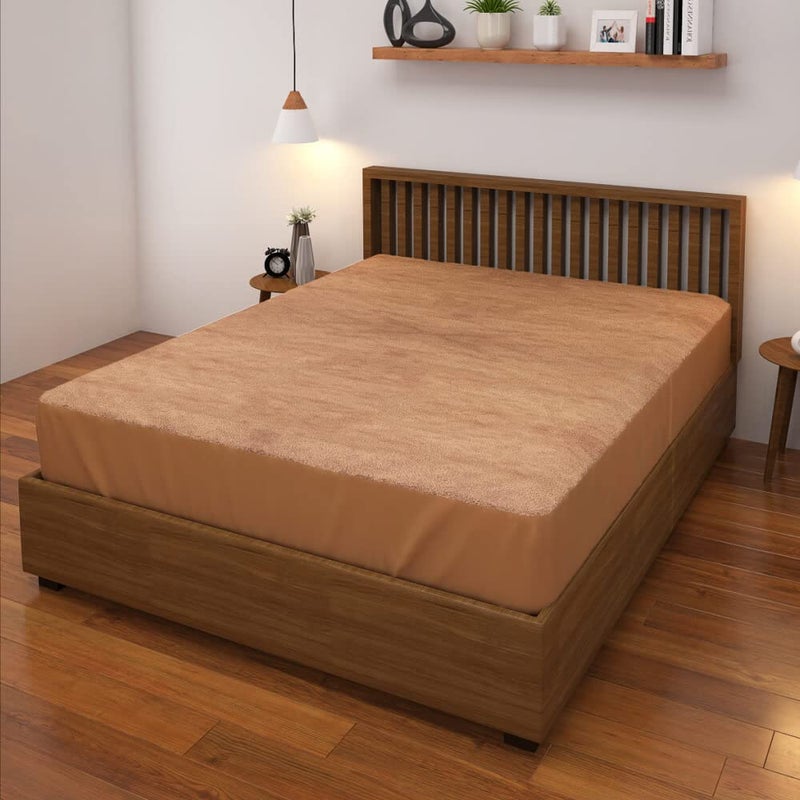 Mattress Protectors Bed Cover| Multiple Colors| Available in 13 Sizes| Dust and Water Proof| (75 * 36 Inches, Beige)  - Image 1