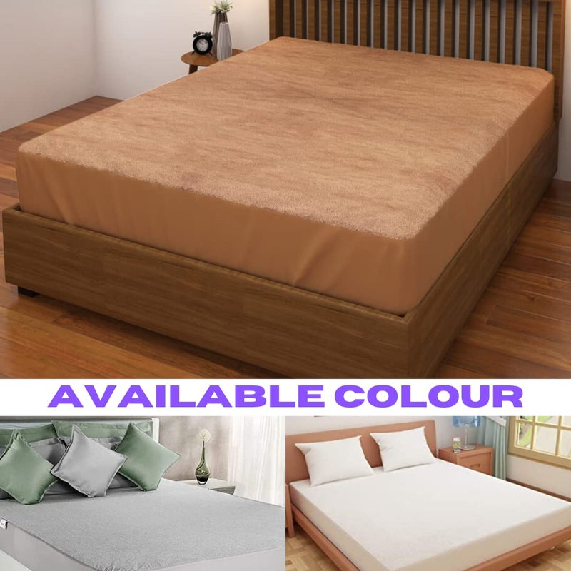 Mattress Protectors Bed Cover| Multiple Colors| Available in 13 Sizes| Dust and Water Proof| (75 * 36 Inches, Beige)  - Image 4
