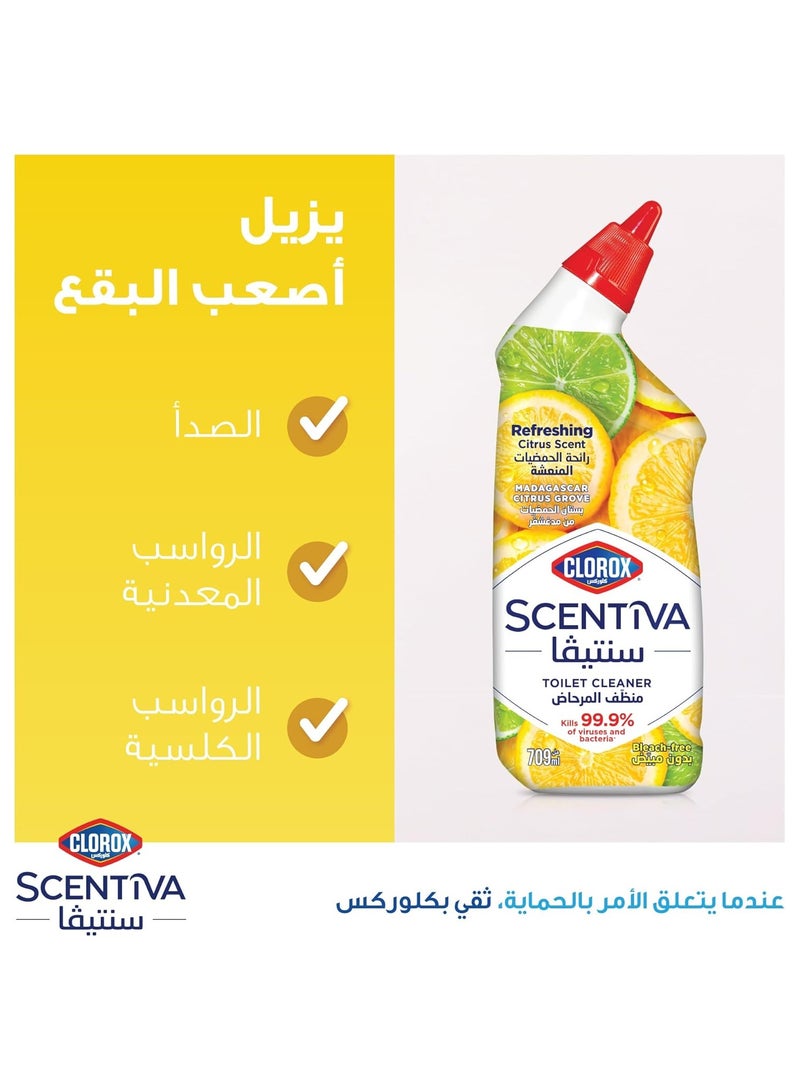 Clorox Scentiva Madagascar Citrus Grove Bleach Free Toilet Bowl Cleaner, 709 ml - Image 4