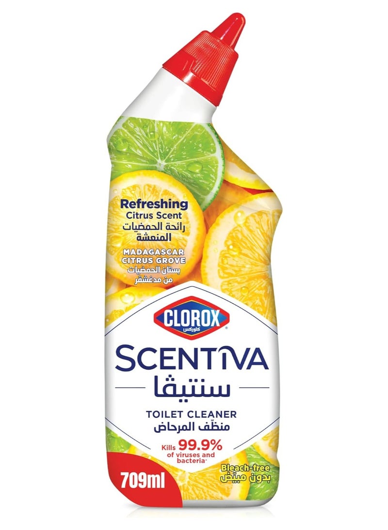 Clorox Scentiva Madagascar Citrus Grove Bleach Free Toilet Bowl Cleaner, 709 ml - Image 1