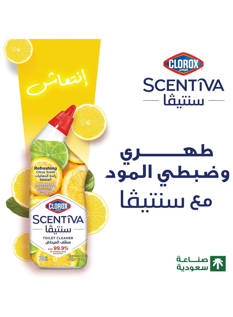 Clorox Scentiva Madagascar Citrus Grove Bleach Free Toilet Bowl Cleaner, 709 ml - Image 2