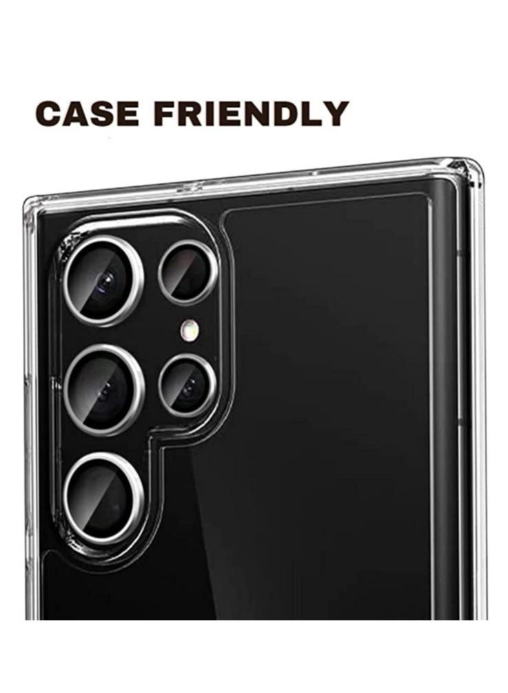 ELTRAZONE Samsung Galaxy S23 Ultra Camera Lens Protector, 9H Tempered Glass Camera Cover Screen Protector Metal Individual Ring, S23 Ultra 5G 2023 (Silver) - Image 5