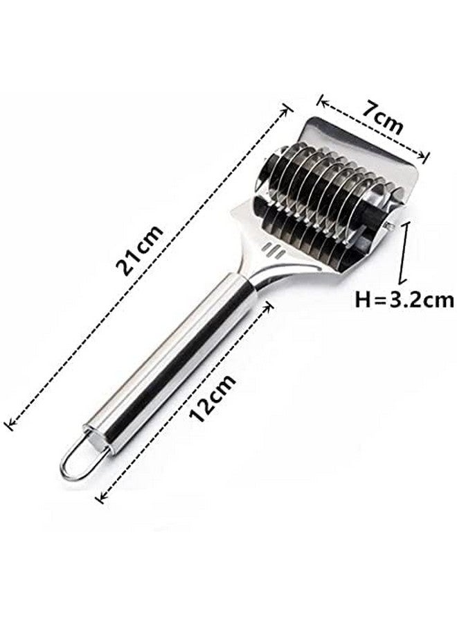 faas Noodle Lattice Roller Docker,8 inch High Grade Stainless Steel Noodle Lattice Roller Docker Dough Cutter Spaghetti Maker for Kitchen Cooking Tools(Pack of 1) - Image 4