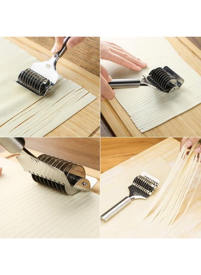 faas Noodle Lattice Roller Docker,8 inch High Grade Stainless Steel Noodle Lattice Roller Docker Dough Cutter Spaghetti Maker for Kitchen Cooking Tools(Pack of 1) - Image 2