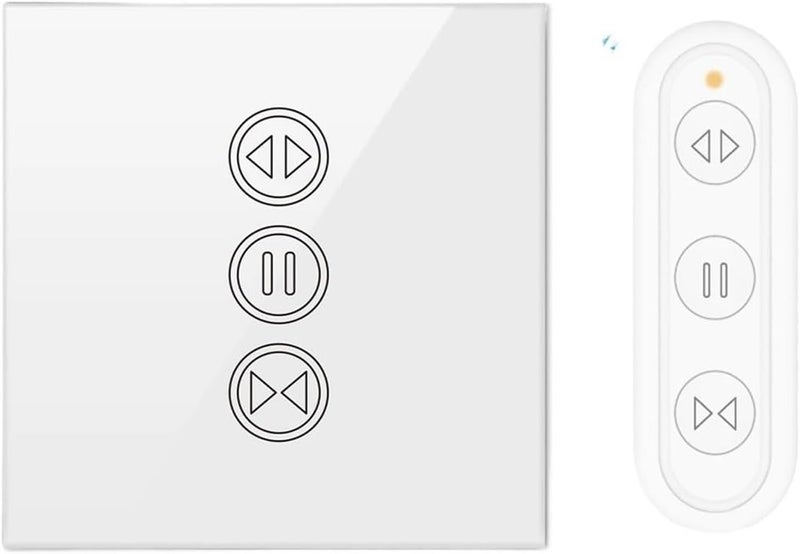 Compatible for Tuya EU WiFi Smart Curtain Switch with Voice Assistant & Remote for Electric Blinds(Remote and Switch) - Image 1