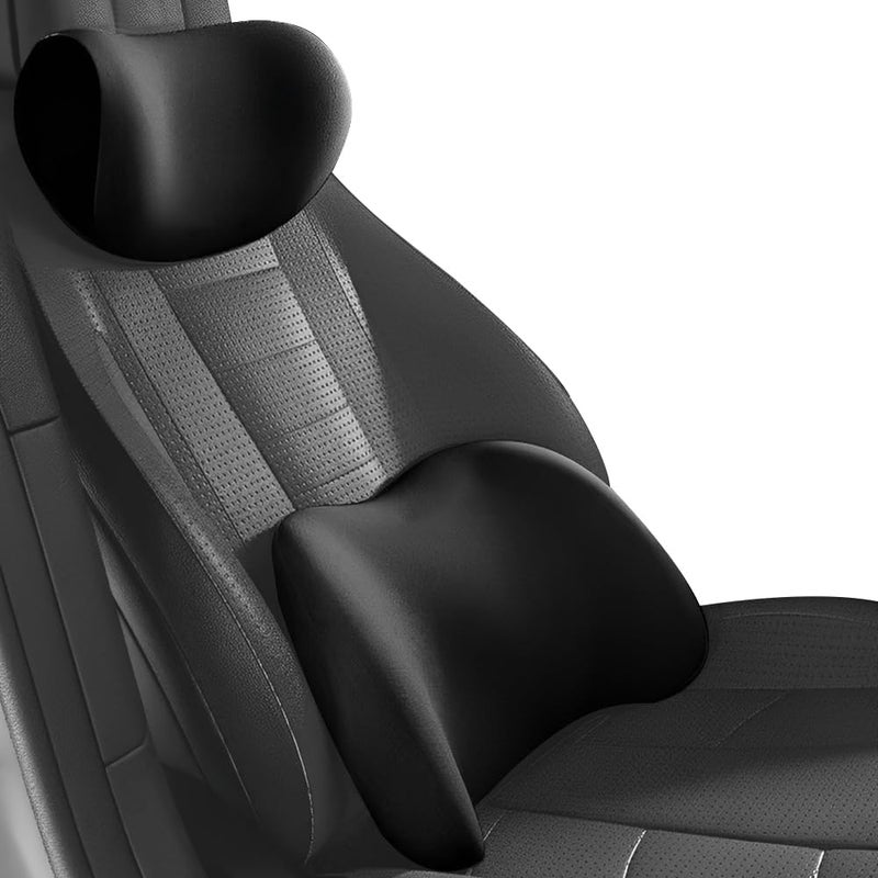 HOVCEH Car Seat Back Support and Neck Pillow, 2 Pack Ergonomic Lumbar and Head Cushion - Image 1