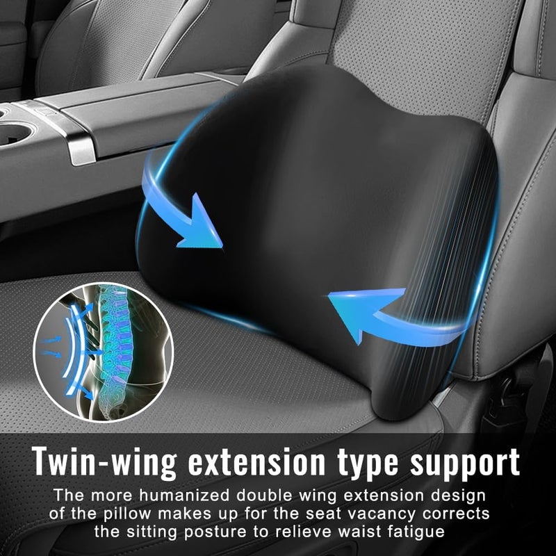HOVCEH Car Seat Back Support and Neck Pillow, 2 Pack Ergonomic Lumbar and Head Cushion - Image 3