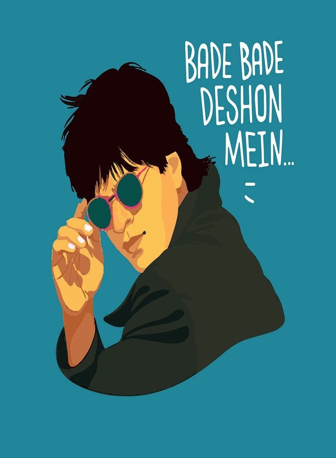 ARTBUG قواعد أكواب شاي/قهوة مطبوعة برسومات حوارات مضحكة من فيلم DDLJ، مصنوعة من خشب MDF، مناسبة لطاولة الطعام/المكتب/المنزل/المطبخ - طقم من 4 قطع - المقاس: 10 سم × 10 سم - Image 3