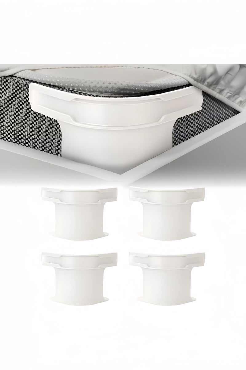 GGEROU 4Pcs Bed Sheet Holders Straps, Heavy Duty Bedsheet Corner Tightener Clips with Lock Strips, Bed Sheet Clips Fasteners, Secure Mattress Protectors and Bedding White - Image 1