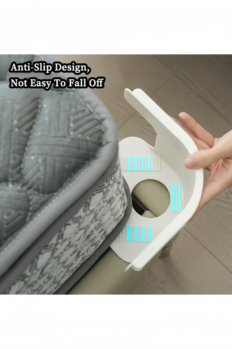 GGEROU 4Pcs Bed Sheet Holders Straps, Heavy Duty Bedsheet Corner Tightener Clips with Lock Strips, Bed Sheet Clips Fasteners, Secure Mattress Protectors and Bedding White - Image 2