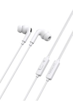 Totulife FINE Series Stereo Wired Earphones 3.5mm - White  - Image 1