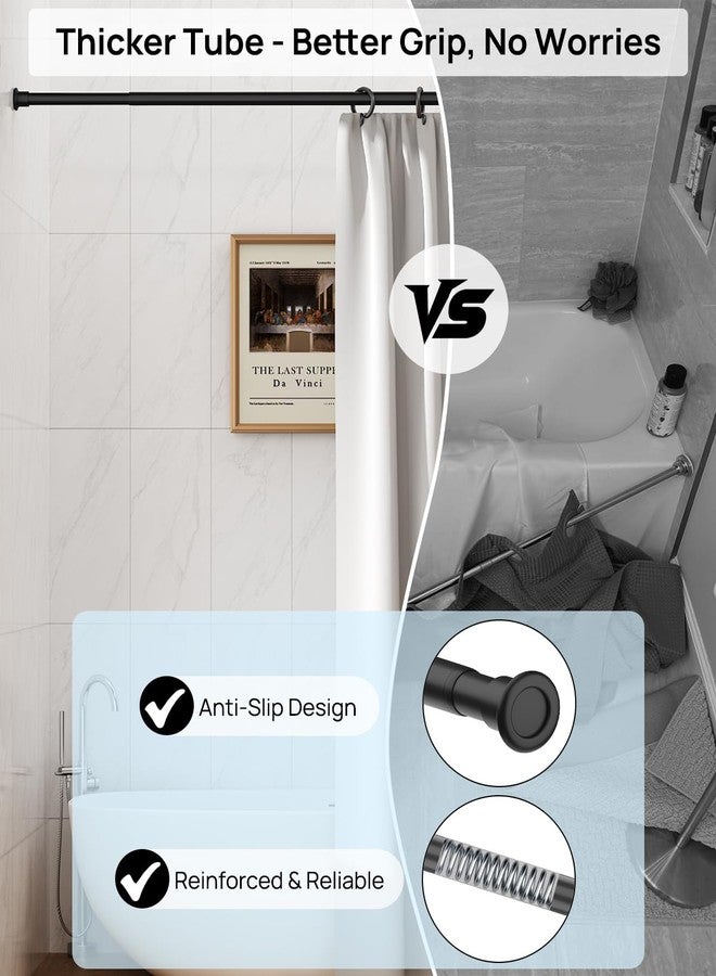 ALLZONE قضيب ستارة دش متين من ALLZONE قابل للتعديل 42-83 بوصة للحمام، نافذة، غير قابل للانزلاق، مع عمود زنبركي قوي لخزانة الملابس، مدخل، بدون صدأ، بدون حفر، أسود - Image 3