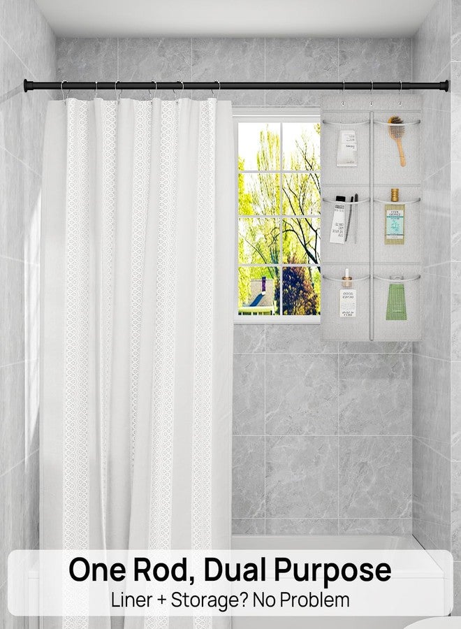 ALLZONE قضيب ستارة دش متين من ALLZONE قابل للتعديل 42-83 بوصة للحمام، نافذة، غير قابل للانزلاق، مع عمود زنبركي قوي لخزانة الملابس، مدخل، بدون صدأ، بدون حفر، أسود - Image 5