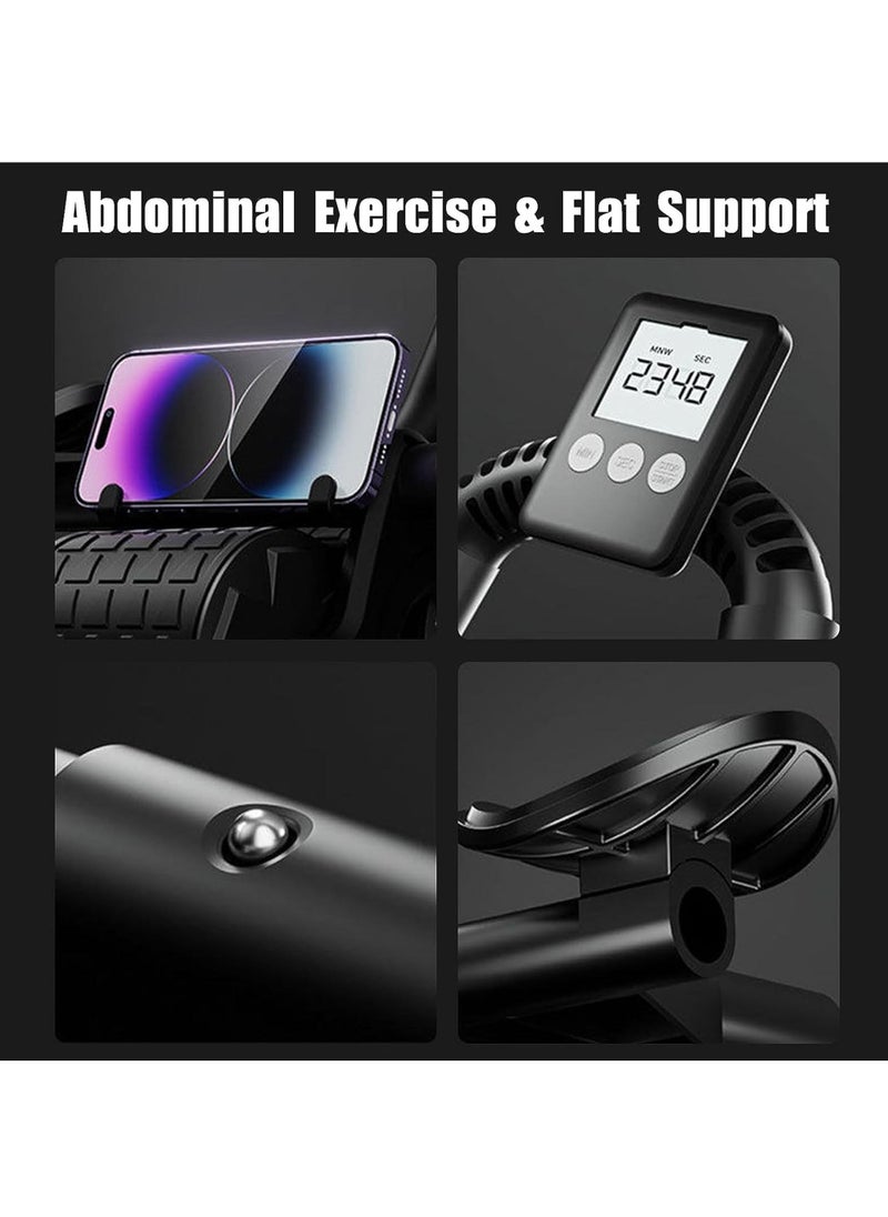 2025 New with Automatic Rebound Ab Abdominal Exercise Roller with Elbow Support and Timer, abs roller wheel core exercise equipment, Perfect Core Exercise Equipment for Home Workouts