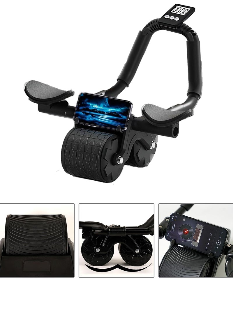 2025 New with Automatic Rebound Ab Abdominal Exercise Roller with Elbow Support and Timer, abs roller wheel core exercise equipment, Perfect Core Exercise Equipment for Home Workouts