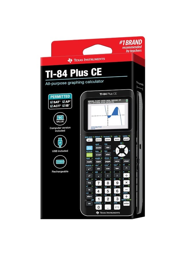 Texas Instruments TI-84 Plus CE Color Graphing Calculator, Black - Image 2