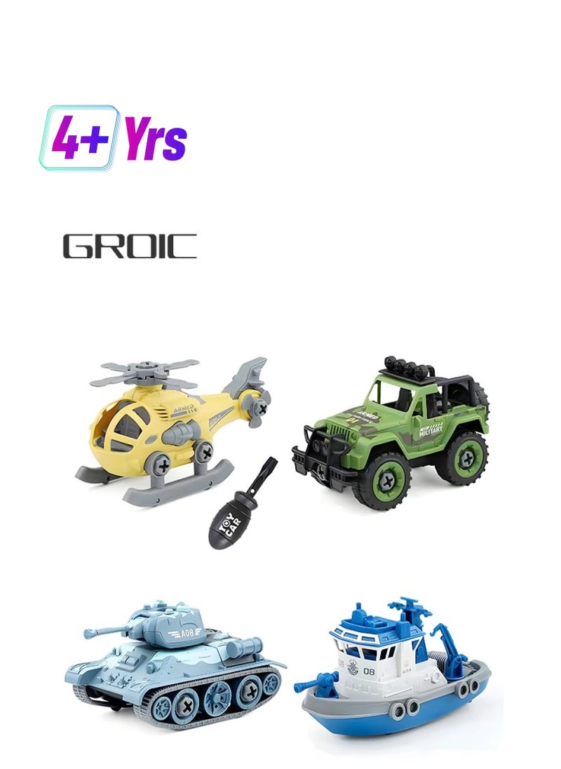 GROIC Building Block Car Set Assemble Car Construction Set Car Airplane Ship Toys STEM Educational Learning Game  - Image 1