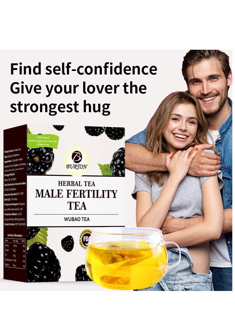 BURTON Fruit Mulberry Raspberry Tea, Herbal Tea, Caffeine Free,Five Precious Tea Stay Up Late Male Tea,Slimming Tea Provides Energy Diet Control 20 Bags  - Image 1