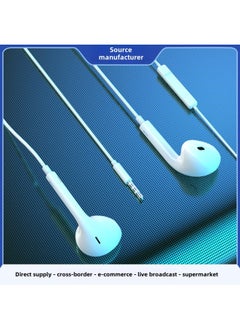 White Wired Headphones For-apple-huawei-xiaomi-VIVO-OPOP-cell Phone-tablet-notebook-Color:3.5MM Round Mouth