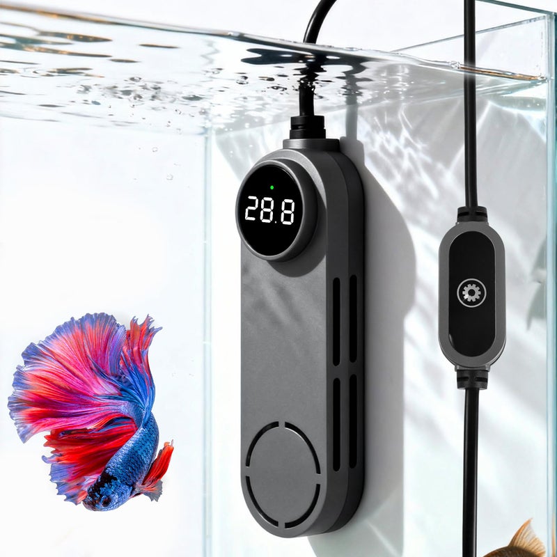 UPETTOOLS 50W Mini Aquarium Heater for 5-10 Gallon Tanks â€“ Submersible Fish Tank Heater with Digital Display & External Temperature Controller, Adjustable 68Â°F-93Â°F, for Betta & Turtle Tanksï¼ŒShrimp - Image 1