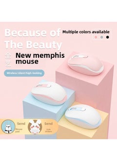 Generic [63000 People's Collection] Wireless Mouse Bluetooth Mute Rechargeable Typec Charging Dual-mode High-value Desktop-Specification:Xihu Blue (dual-mode Bluetooth Model) Button Mute + Free Sticker - Official Standard  - Image 3