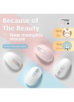 Generic [63000 People's Collection] Wireless Mouse Bluetooth Mute Rechargeable Typec Charging Dual-mode High-value Desktop-Specification:Xihu Blue (dual-mode Bluetooth Model) Button Mute + Free Sticker - Official Standard  - Image 5