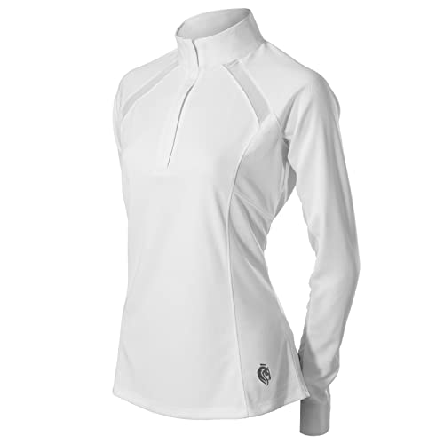 Equinavia Ingrid Womens Equestrian Long Sleeved Show Shirt with Cooling Mesh - White - M - Image 2