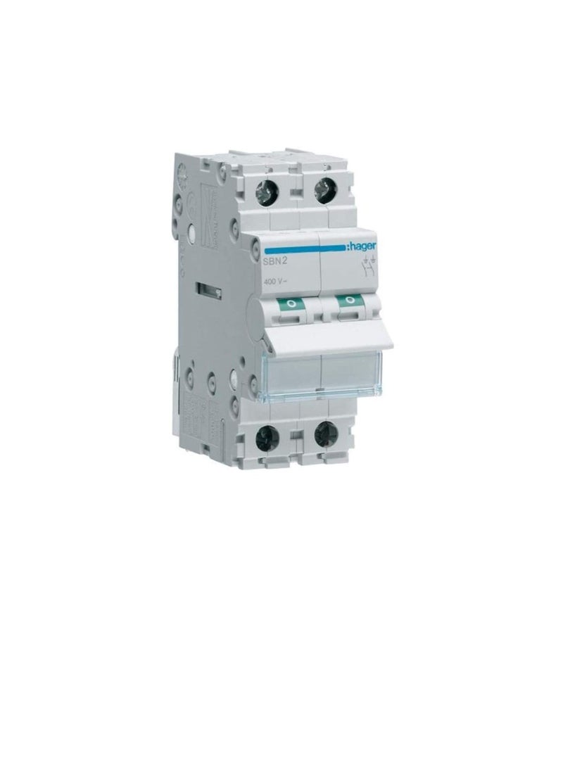 Hager Double-Pole 63A 2POLE ISOLATOR SBN264N - Image 2