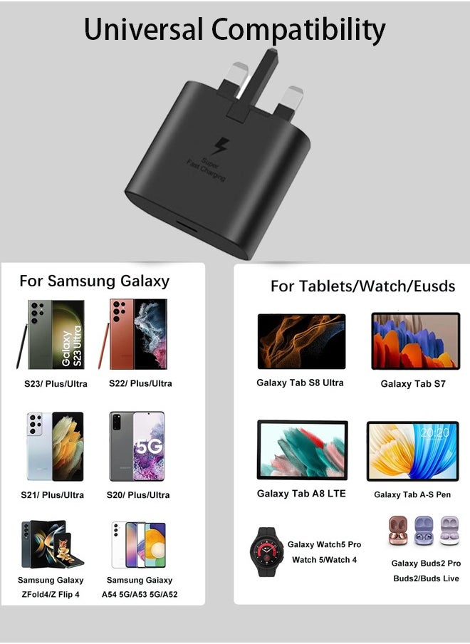 Generic - 45W USB C Super Fast Charging Charger - Compatible with S24 S23 S22 S21 S20 Ultra, S24+ S23+ S22+ S21+, A53, A15, A 55, A54 - Type C Power Adapter - Image 1