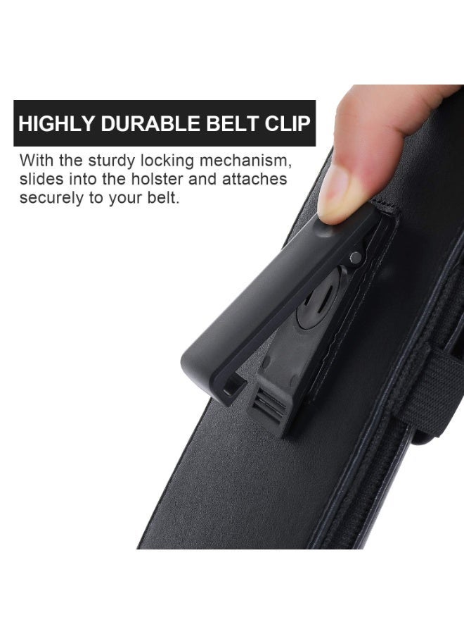 Leather Phone Holster Belt Case with 360 Rotating Clip for iPhone 15 Pro Max, 15 Plus, 14 Pro Max, 13 Pro Max, 12 Pro Max, 11 Pro Max, Xs Max, 8 Plus, 7 Plus, 6s+, 6+ - Image 3