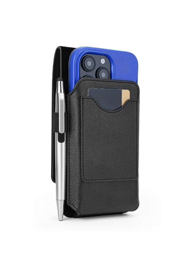 Leather Phone Holster Belt Case with 360 Rotating Clip for iPhone 15 Pro Max, 15 Plus, 14 Pro Max, 13 Pro Max, 12 Pro Max, 11 Pro Max, Xs Max, 8 Plus, 7 Plus, 6s+, 6+ - Image 2
